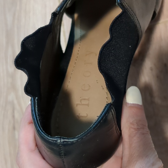 Theory leather/wood heeled sandals Sz 36.5/6 - Picture 8 of 11